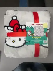 Hello Kitty Plush Grey Christmas Blanket 2023 90" x 90" Full/Queen
