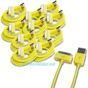 10PCS USB SYNC DATA POWER CHARGER CABLE NEW IPAD IPHONE IPOD CLASSIC NANO YELLOW