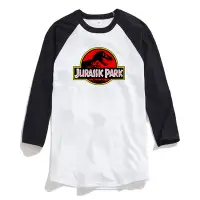 在飛比找Yahoo!奇摩拍賣優惠-Jurassic Park 七分袖T恤 白黑色 侏儸紀公園 