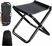 Ultralight Portable Camping Stool, Hiking Chair, with Carrying Bag, Aluminum Bracket, 1.5 Pounds Lightweight. Beach Chair, Suitable for Outdoor Fishing, Hiking, Beach. Weight Capacity 220 ibs(Black)