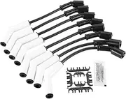 9070C Spark Plug Wire Extreme 9000 Ceramic Boot, 8Pcs 9070C Spark Plug Wire Set Compatible with GM LS3 LS4 LS7 Engines