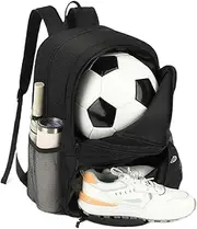 Soccer Bags for Boys,Breathable Sports Backpack - with Shoe Compartment Odor-Resistant Waterproof Breathable Ergonomic Large Capacity Bookbag for Camping Hiking Students