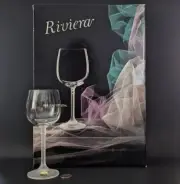 Set 6 Bohemia Riveriera New In Box Fine Crystal Elegant Wine Glasses