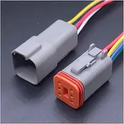 DT Series Waterproof Wire Connector Kit DT06-2/3/4/6/8/12S DT04-2/3/4/8/12P Automotive Sealed Plug With Pins Box(6P with wire)