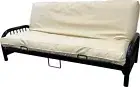 Full Ivory Leather Vinyl Futon Cover, Mattress Protector, Encasement, Slipcover