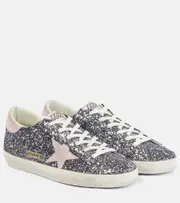 [Golden Goose] Golden Goose Super-Star glitter sneakers AU 7 silver