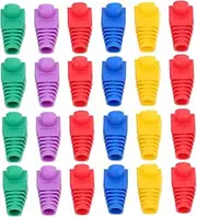 OSALADI 50pcs Connector Boot Protectors for Ethernet Cables Cable Covers for Easy Installation Multi-Color for Management
