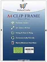 A4 Clip Frames Picture Photo Frame Wall Hanging Strong Glass Free Frameless Clear Frame for Posters Certificates Photographs Comics Lightweight 210mm x 297mm (A4 Clip Frame - 12 Frames)