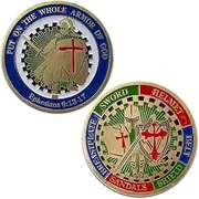 Armor of God Challenge Coin Licensed Military Apparel Patriotic Products Gifts for Veterans Families and Retired VetFriends.com