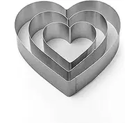 Heart Cake Mold Ring Set-4/6/8 Inch Large Heart Cookie Cutter Pancake Mold Stainless Steel