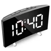 Electronic Alarm Clock Noiseless Design Digital LED Large Display Mirror Clock