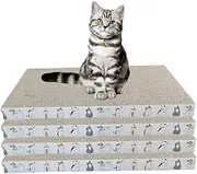 Cats Scratch Pad Reversible Cat Scratcher Kitty Scratching Board for Indoor Cats Grind Claws 4PCS Cat Scratcher Cardboard Kitty Scratching Board Mat