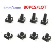 80pcs 6x6x6 mm ON/OFF Touch Button Micro Switch Assorted KIT SMD 4 Pin 6*6*5