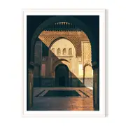 Moorish Arch Framed Printed Wall Art - White