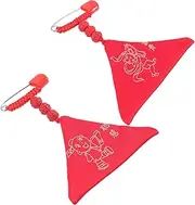 [COLLBATH] Chinese Omamori Japanese Decorations Moon Necklace Triangle Omamori Home Decoration Lucky Amulet Knot Chinese Fortune Bags Dog Ornaments Necklace Satin Red