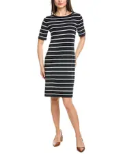 St. John Awning Stripe Shift Dress