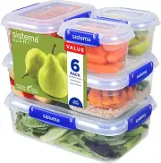 Sistema KLIP IT plus Food Storage Containers | 6 Piece Airtight Containers Set (