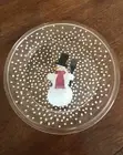 Crate Barrel NWT Bodum (Set 2) Glass Snowman 8.5” Salad~Dessert~Appetizer Plates