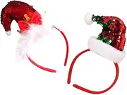 [Hohopeti] Easter Christmas Headband Sequin Hat Headbands Lightweight Hair Clasps for Xmas Events