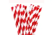 My Decorations 200 Pack Red White Drinking Straws Biodegradable Eco Paper Birthday Party Event Bistro Bar Cafe Take Away Straws & Stirrers