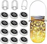Solar Mason Jar Lights, 12 Pack 30 Led String Fairy Star Firefly Jar Lids Lights, (Jars Not Included), Best for Mason Jar Decor,Great Outdoor Lawn Decor for Patio Garden, Yard and Lawn.