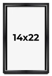14x22 Shadow Box Frame Black | 1.25 inches Deep Real Wood Contemporary Shadowbox