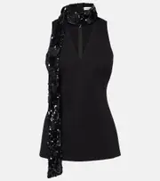 [Dorothee Schumacher] Dorothee Schumacher Emotional Essence sequined scarf top AU 8 black