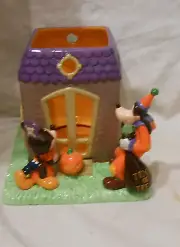 DISNEY 2001 HALLOWEEN TEALIGHT HOUSE MICKEY GOOFY NIB ITEM NO 22954