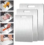 Pure Cut Titanium Cutting Board for Kitchen, Double-Sided Non-Slip Pure Titanium Chopping Board for Meat, Vegetables, Fruits - Food-Grade, Durable Kitchen Cutting Boards (Set of 3) 36 * 25CM