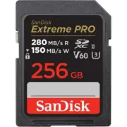 SanDisk Extreme Pro SDXC Memory Card - 256GB UHS-II - Class 10 - U3 - V60 - Read