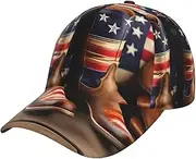 [YANYU] American Flag with Cowboy Boots Print Adjustable Snapback Hat Baseball Cap Comfortable and Stylish for Men and Women Black, Black, One Size