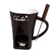 1X(Fondue Mug Set Chocolate Cheese Milk Cream Making Set Single Butter9551