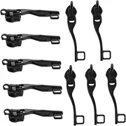 GLSTOY 5 Pairs Double Layer Theft Zipper Pulls Smooth Replacement Sliders for Luggage Coats Bags Zipper Repair Tools with Single Lock Hole Design