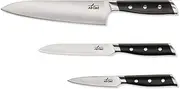 [All-Clad] Forged German Stainless Steel Chefs Knife, Utility Knife, Paring Knife, 3 Piece, Fully Forged, Expert Precision, Home Kitchen Knife Set, Cookware Knife Block Set, Kitchen Knives, Ultra Sharp