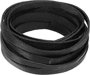 uxcell 5.5 Yard 10mm Flat Leather Cord, Leather Strips 2mm Thick Lacing Strings for DIY Crafts Making Bracelet Purse Strap (Black)
