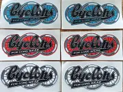 Cyclops tricycle, scooter medium size decals, set of 2 BLACK