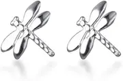 [Kokoma] Dainty Dragonfly Tiny Stud Earrings S925 Sterling Silver for Women Girls Minimalist Cute Insect Small Cartilage Earring Studs Delicate Jewelry Gifts Hypoallergenic