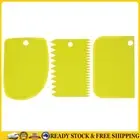 3pcs Cake Scraper Fondant Decor Tool Blade Cream Smoother Spatula(Green) *AU