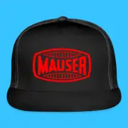 Mauser Guns Firearms Logo Black Adjustable Trucker Hat Cap Adult Size