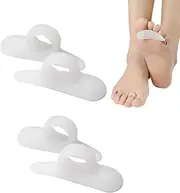Hammer Toe Straightener Cushions, 2 Pair Silicone Gel Single Loop Hammer Toe Straightener Hammer Toe Gel Pads Corrector & Straightener Gel Spacer Pads for Overlapping Toe Prevent Blisters