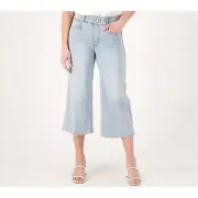 NYDJ Cool Embrace Wide Leg Denim Crop Jeans Daybreak Blue Womens Reg 10 NEW