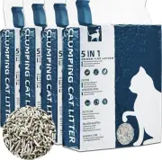 4 Pack-32LBS 5 in 1 Dust-Free Odor Free Flushable Clumping Cat Litter NEW