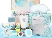 Birthday Gifts for Women Who Have Everything 12pc Blue Get Well Care Package Self Care Basket Spa Bath Gift Set for Her Friend Mom Wife Girlfriend Bestie Mothers Day