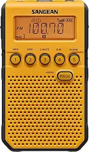 Sangean DT-800YL AM/FM/NOAA Weather Alert Rechargeable Pocket Radio (Yellow)