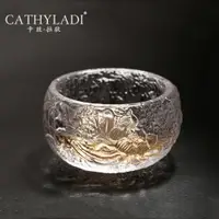 在飛比找ETMall東森購物網優惠-Cathyladi 家用玻璃透明品茗主人杯手工水晶琉璃杯墊泡