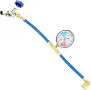 CVUTOVO Filling Tube with Gauge Air Conditioning Pressure Gauge Tool for Accurate Low Side Pressure Check Durable Charging Hose for Systems