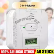 3-in-1 Detector LCD Display Smoke Detector & Carbon Monoxide Alarm Battery .