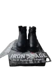 Iron Age Mens Black Leather Met Guard Work Boots Ground Breaker Steel Toe Size12