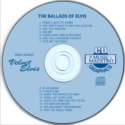 Karaoke CD+G ELVIS PRESLEY Disc #8 Music Maestro, It’s Now Or Never,Blue Hawaii