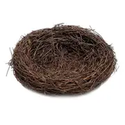 Nature Craft Brown Rattan Bird Nest Small Birds Bedding Holiday Decoration 20cm